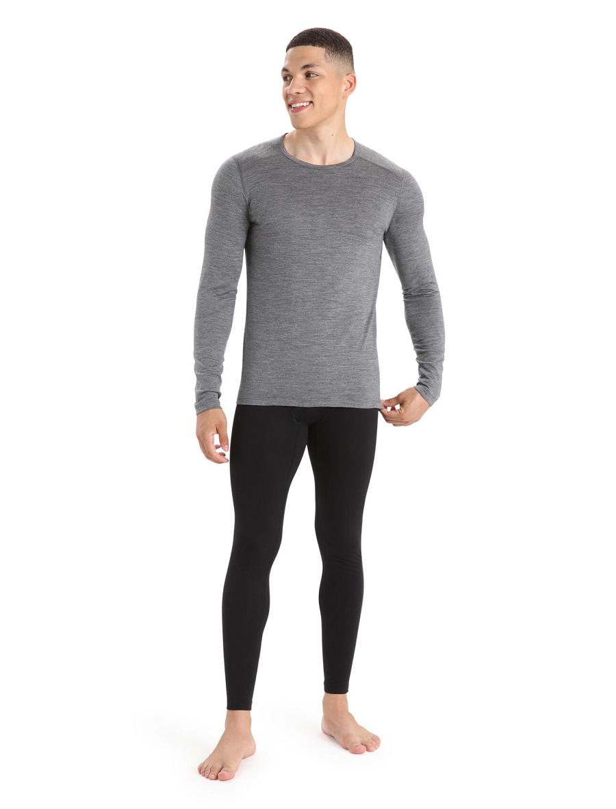 Black Men's Icebreaker Merino 200 Oasis with Fly Leggings | USA 1134MQZA